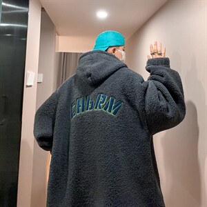 羊羔绒外套男冬季加绒内里羊羔毛棉衣 MY501P128控158图片