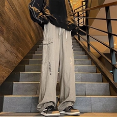 美式精梳棉工装裤男士秋季宽松直筒阔腿裤痞帅大口袋休闲长KM952，男装休闲裤，星座1116A-1（原606A）