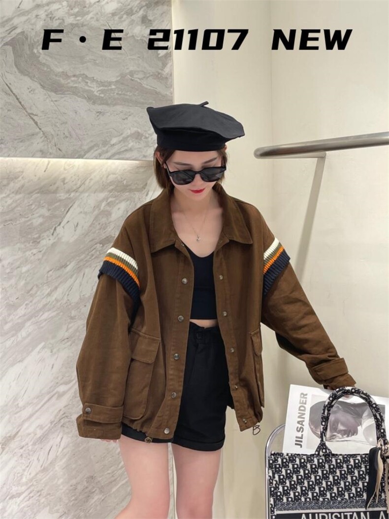 毛线拼接牛仔外套，其它，菲儿