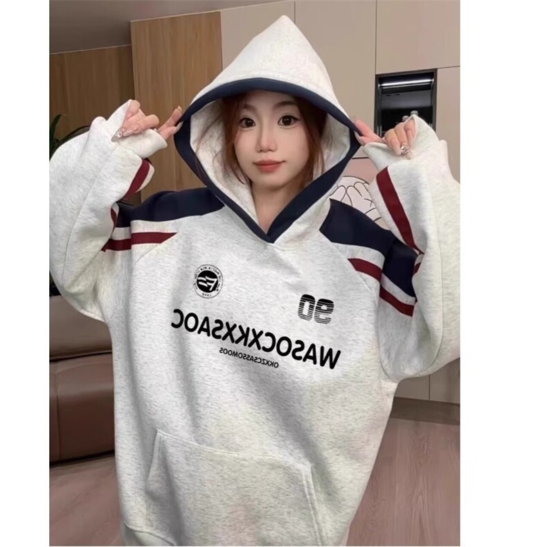 网络图现货潮牌重磅卫衣高街拼色款情侣加绒连帽外套JCT39-P45,女装短外套,星座715-7