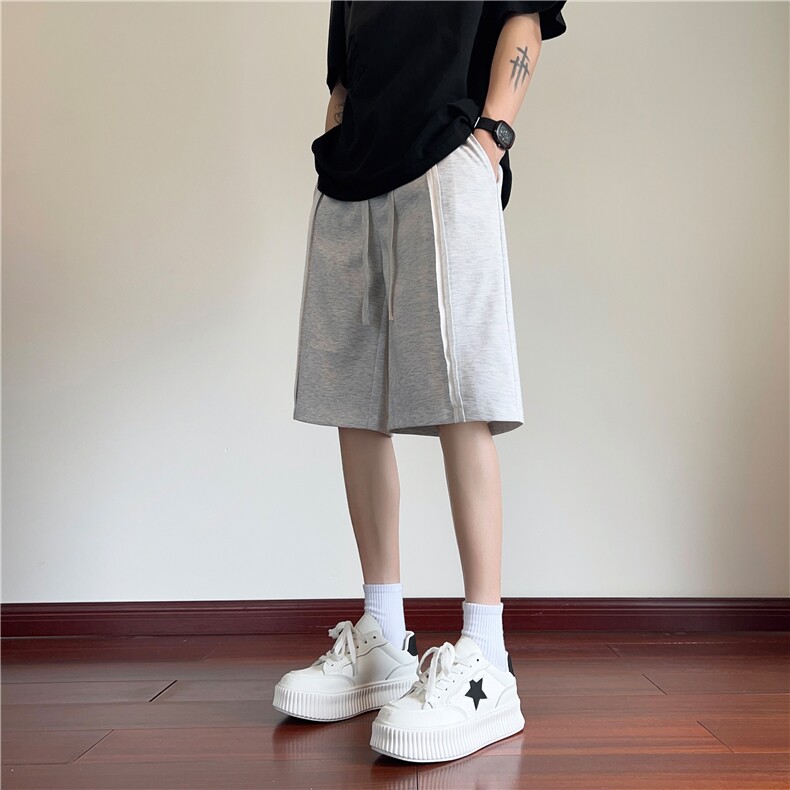 2025夏季新款潮流设计感中缝宽松五分裤B315-K24134-特p25控48,男装休闲裤,电商B315