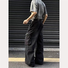 美式工装牛仔裤嘻哈ins潮高街潮流痞帅长裤KZ22A280--TP55，男装牛仔裤，电商A247C