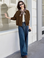 2025秋季新款韩版高级设计短款轻奢减龄百搭女外套，女装短外套，铭街依杨