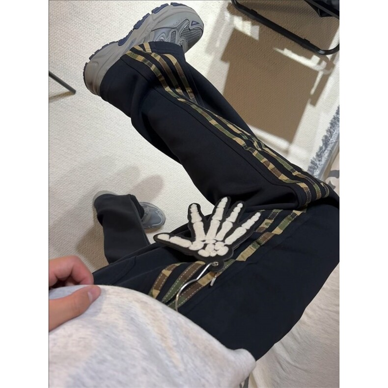 【有货】WK697HH-特P55三条杠裤子男款设计感垂感条纹hiphop卫裤,男装休闲裤,星座1007（原301D）