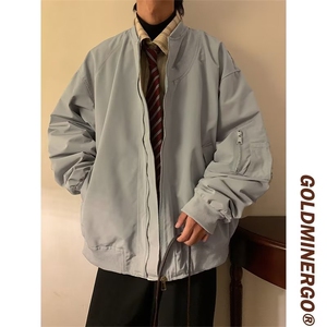 夹克上衣潮ins设计感小众休闲新款美式复古外套男女春秋J8554-P60图片