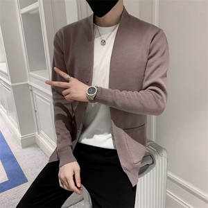 春季新款毛衣男开衫男外套个性针织衫帅气外穿披风 S303图片