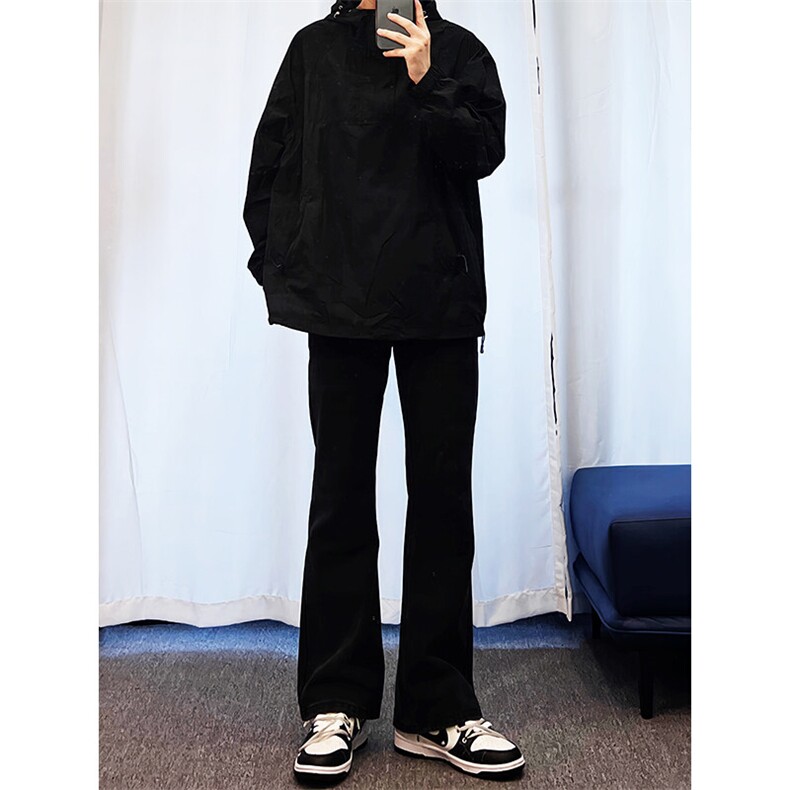 高点击！！！纯黑色微喇叭牛仔裤修身弹力KZ06-P55,男装牛仔裤,星座310A-4