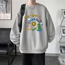 华夫格卫衣圆领卫衣男大码长袖t恤男外套HW76219-P30加绒款-P40，男装卫衣，电商A040