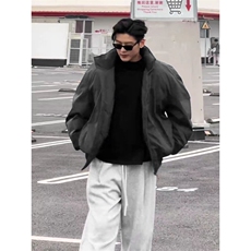 现货美式高街休闲夹克冬季三防立领纯色户外工装加厚棉服外套，男装夹克，电商A486