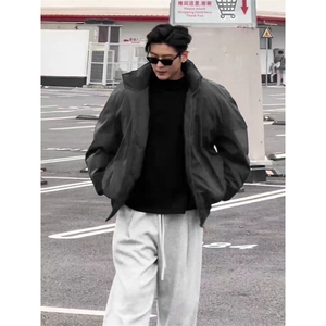 现货美式高街休闲夹克冬季三防立领纯色户外工装加厚棉服外套图片
