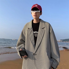 休闲西装外套男秋季韩版潮流ins潮牌港风宽松复古痞帅西服F39-P52，男装西服套装，星座1008-1