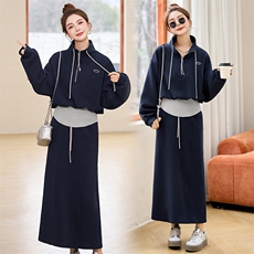 欧货休闲运动卫衣套装裙女2025春季新款超火小个子时尚百搭两件套，女装套装/套裙，依如秀(原杭风阁)