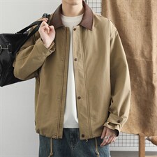 巴恩风夹克男飞行宽松休闲复古时尚美式工装翻领外套秋季，男装夹克，星座914