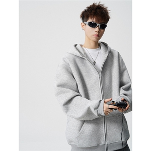 3XL-S 基础百搭拉链开衫卫衣男休闲外套小心机 WY45-P58 400g图片