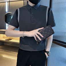 2023高品质拼接撞色夏季短袖翻领Polo衫短袖T恤T0258-P55，男装T恤，电商D342