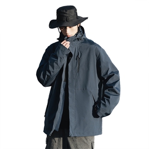 冬季三合一外套日系连帽男装青年夹克户外防水冲锋衣外套6152-P90图片