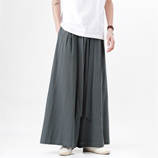 2025汉服唐装宽松阔腿裤风棉麻阔腿裤基地A057-K371-P55，男装民族服装，电商A057B