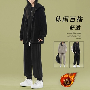 重磅加绒宽松直筒休闲条绒运动套装SJT870常规特批167加绒特批197图片