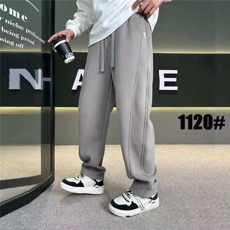 1506-1/KY2621加绒/P48冬款宽松直筒休闲裤男士痞帅弯刀裤子加绒,男装卫衣,星座1506-1
