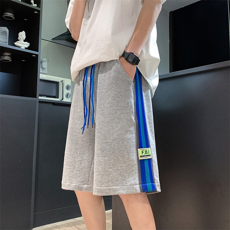 K3135-P38夏季新款侧克莱因蓝织带潮流情侣男女休闲百搭五分短裤,男装牛仔裤,电商A009A（原A058A）