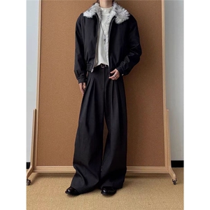 1506/Q14020/P53西装阔腿裤男女气质直筒休闲西裤图片