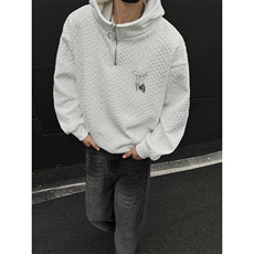 现货WY10098-常规P55加绒P65新款特殊纹路高质量连帽加绒卫衣，男装卫衣，电商A059