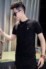 社会小伙秋冬季男士短袖针织衫纯色圆领毛衣打底衫C208-8016-P48，男装针织衫/毛衣，电商C208