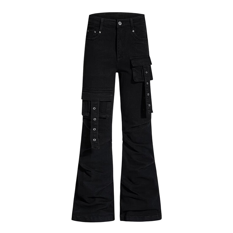 美式复古hiphop重工多口袋嘻哈街头高街喇叭牛仔裤K7152-P50网图,男装牛仔裤,电商B245