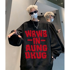 抖音得物供货提供视频秋冬重磅美式麂皮绒圆领卫衣JY317，男装卫衣，电商A486