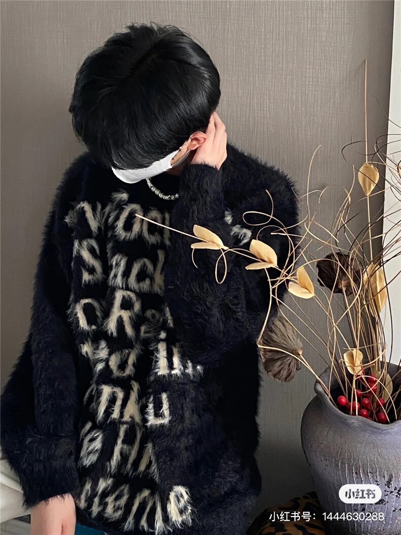 冬水貂绒毛衣男圆领套头休闲潮牌日系百搭潮流MZ007-P57,男装针织衫/毛衣,星座1109-3