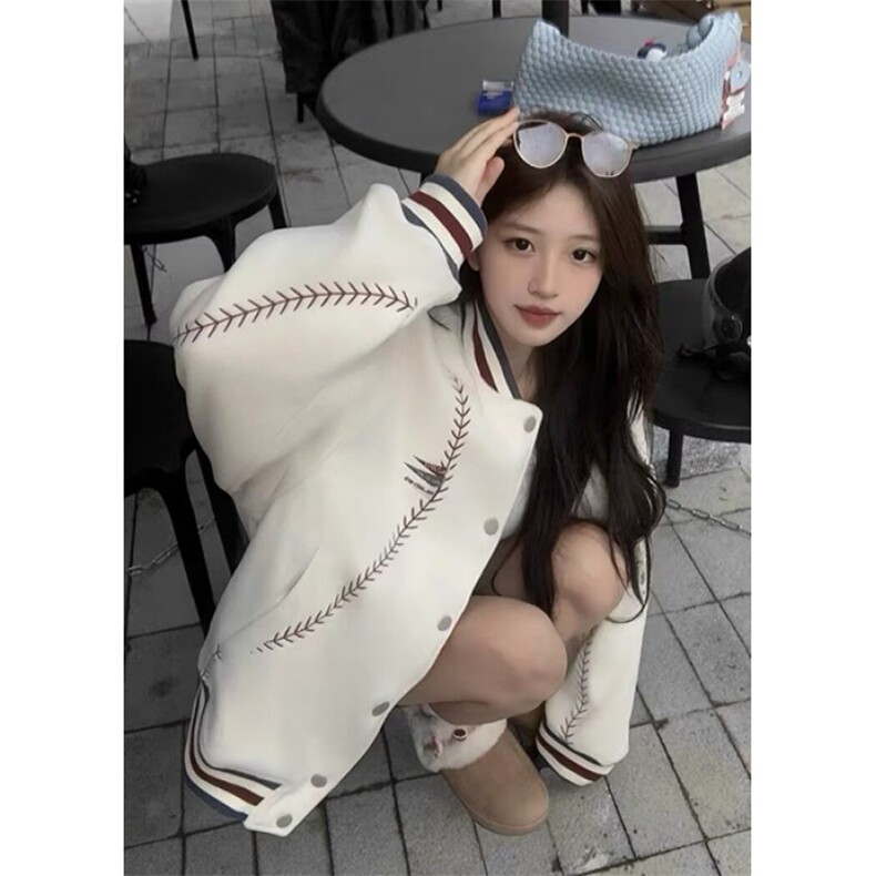 三彩尼满刺绣棒球棉服ins时尚新款慵懒气质日系文艺潮流JHT283,男装棉衣,星座1116A（原606A-3）