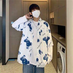 新款印花秋原宿长袖气质潮流ins日系衬衫青春流行日常 W1169-P25图片