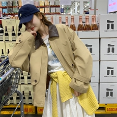 【现货主推】数据好高品质拼接皮领夹克外套2C372-801-P155控238，女装短外套，2C372