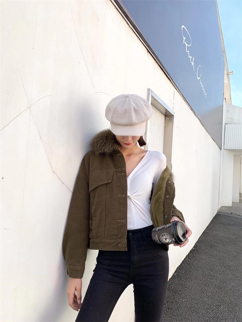 冬款大狐狸毛领加厚，女装，雪儿诱惑