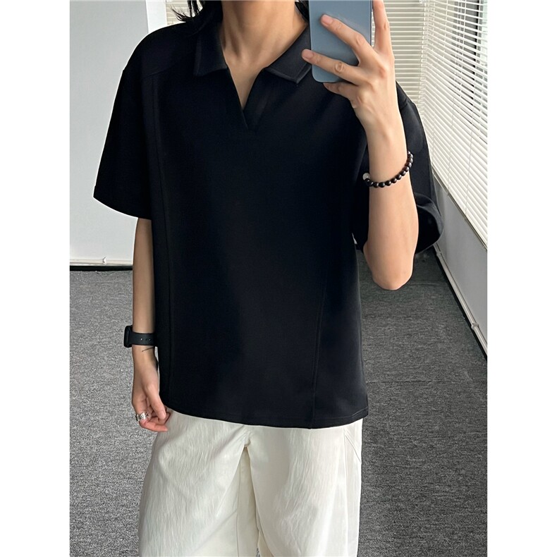 现货重磅POLO衫夏季短袖翻领半袖上衣cleanfit正肩t恤衫S419特28,男装T恤,电商A233-1