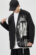 2025秋季新款男士休闲宽松印花大码西装西服外套XF01/P65，男装西服套装，星座608A