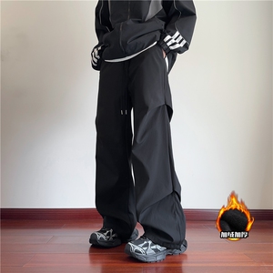 抖音品质冬季加绒加厚褶皱宽松冲锋长裤B315-K24271JR-特p35控68图片