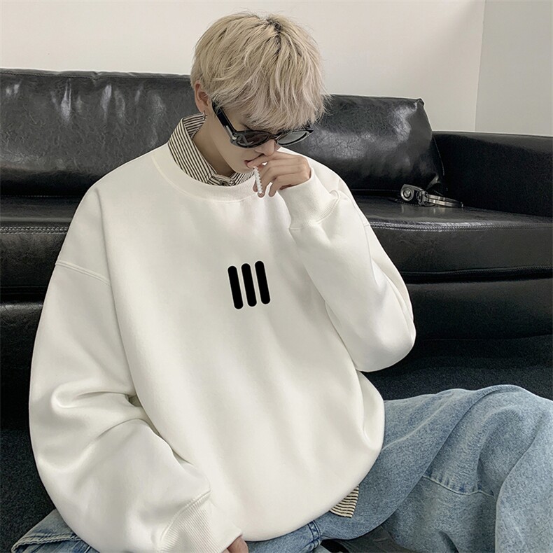 抖音供货、重磅360克现货加绒印花圆领卫衣HD019-1-YL4354-P35,男装卫衣,电商019-1