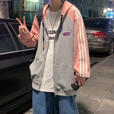 春季开衫卫衣男连帽韩版潮流学生bf运动服外套宽松衣服WT8802-p40，男装夹克，星座1008-1