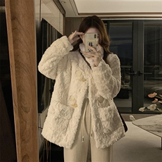 羊羔毛外套女新款情侣宽松百搭加绒加厚开衫棉服C870-P130，男装棉衣，星座911-2(原星座613-2）