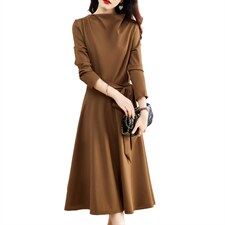 现货-2023秋季新款时尚气质显瘦大摆连衣裙，女装连衣裙，新思路