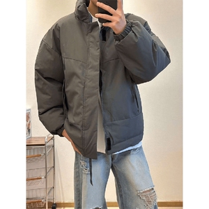 现货美式高街休闲夹克冬季立领纯色三防户外工装加厚棉服外套