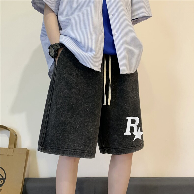 2026春夏新款R星水洗纯棉短裤XZ604-DK103-P45控58,男装牛仔裤,星座604