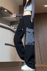 特批P40无差价秋季灯芯绒拖地长裤男小众潮中性设计感阔腿裤K1548，男装休闲裤，电商A001-1