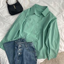 款号：WC0057交叠翻领衬衫，女装衬衫，BD