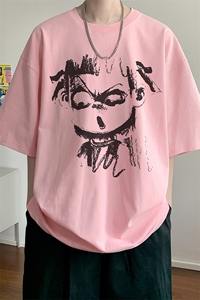 夏季美式重磅个性创意休闲短袖T恤男潮宽松百搭半袖体恤D095/P25图片