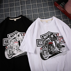 1图案已注册日系休闲情侣大码M-5XL短袖T恤男黑底网格7803F35控49，男装T恤，星座226-2