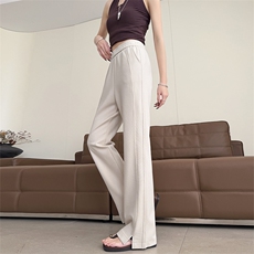 针织弹力运动微喇裤女2026春夏季新款休闲高腰不贴腿喇叭裤，女装休闲裤，云美莎专业女裤-全店现货