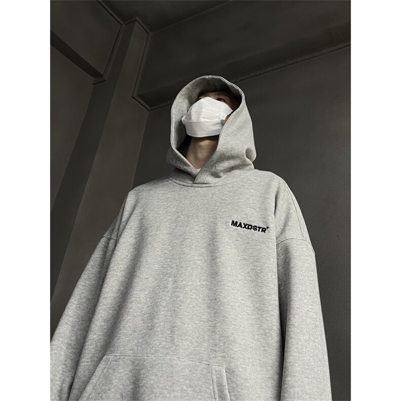 字母刺绣连帽卫衣男纯色高级感潮牌情侣帽衫外套WM07，女装短外套，星座1116A（原606A-3）