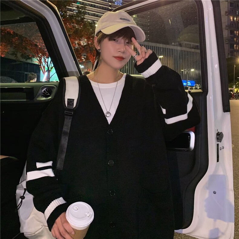 针织外套男春秋潮牌百搭宽松休闲ins港风学生秋装开衫MY9013-P48,女装短外套,星座1109-3